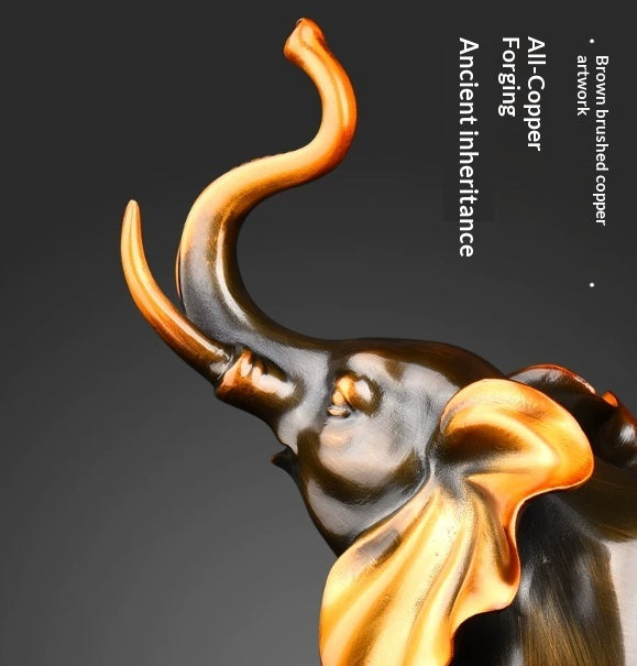 Entryway Home Decoration Wealth-Attracting All-Copper Elephant
