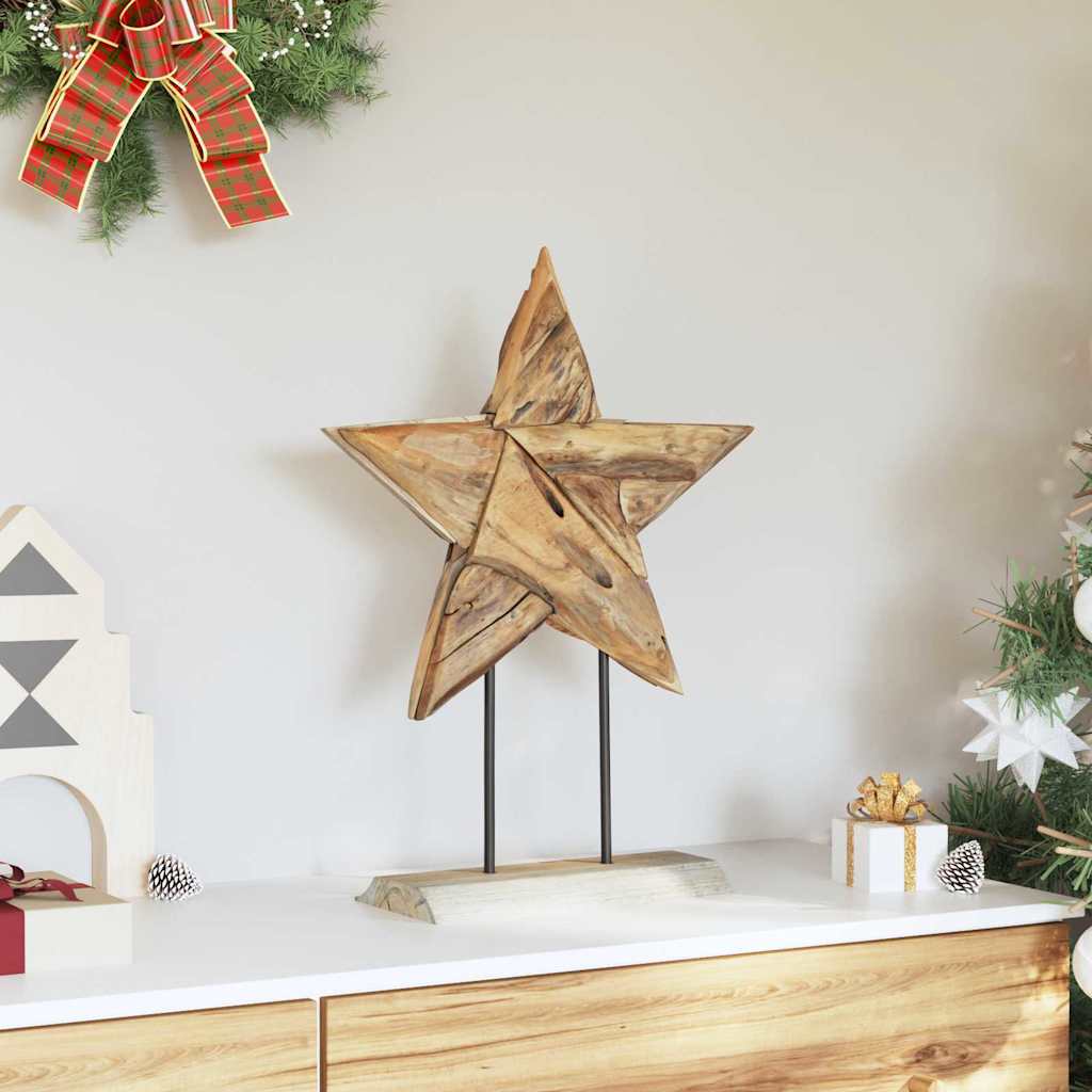 Poinsettia 45 x Solid Teak Wood   Poinsettia