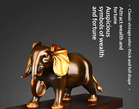 Entryway Home Decoration Wealth-Attracting All-Copper Elephant