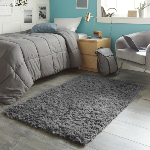 6ft X 9ft Grey Fluffy Carpet For Living Room