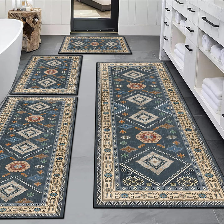 Boho Kitchen Rugs Sets 4 Piece With Runner Floral Kitchen Floor Mat Carpet Farmhouse Kitchen Rugs And Mats Non Skid Washable Runner Rug For Kitchen Floor Sink