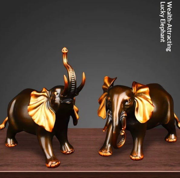 Entryway Home Decoration Wealth-Attracting All-Copper Elephant