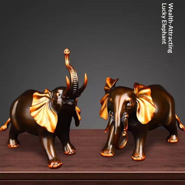 Entryway Home Decoration Wealth-Attracting All-Copper Elephant