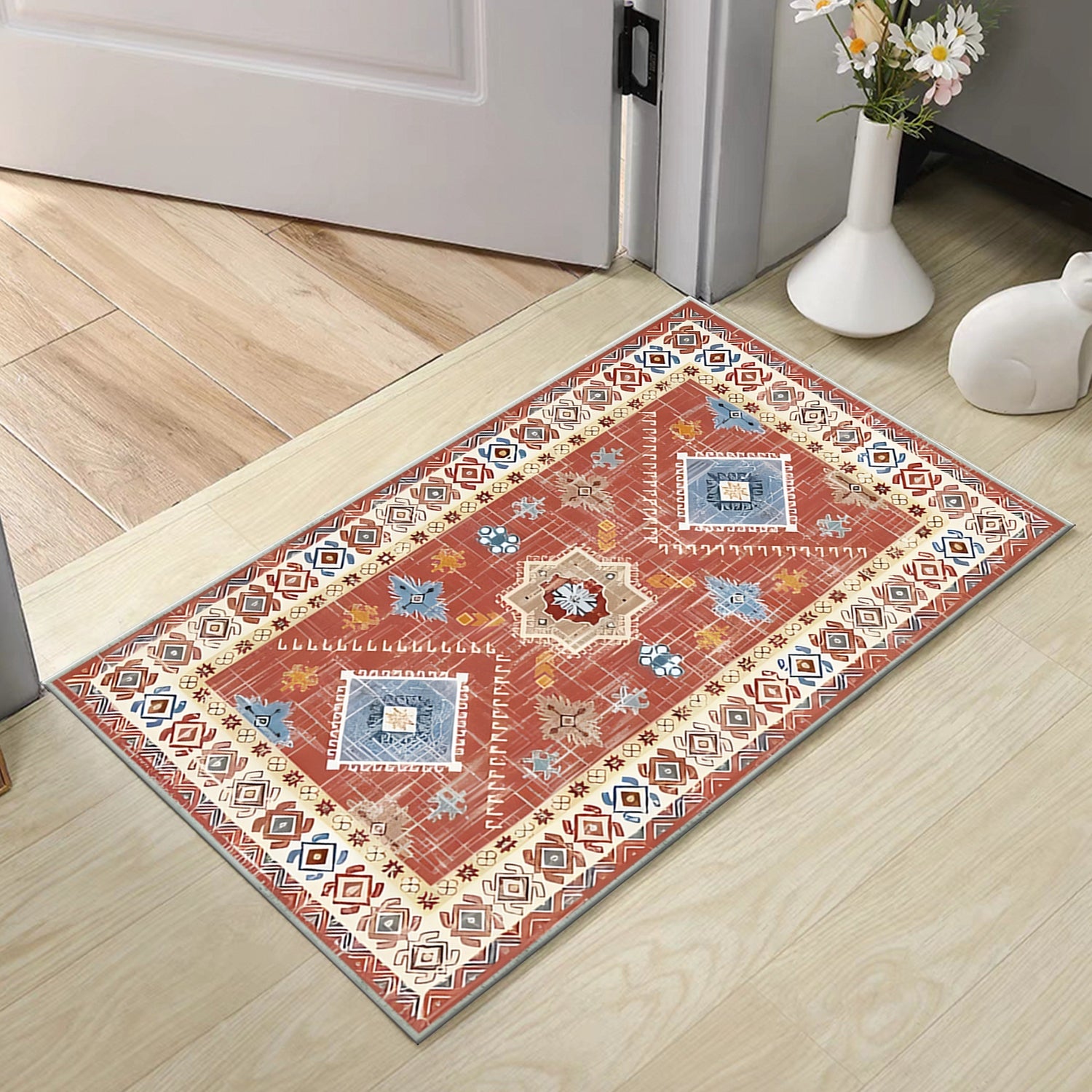 Boho Kitchen Rugs Sets 4 Piece With Runner Floral Kitchen Floor Mat Carpet Farmhouse Kitchen Rugs And Mats Non Skid Washable Runner Rug For Kitchen Floor Sink