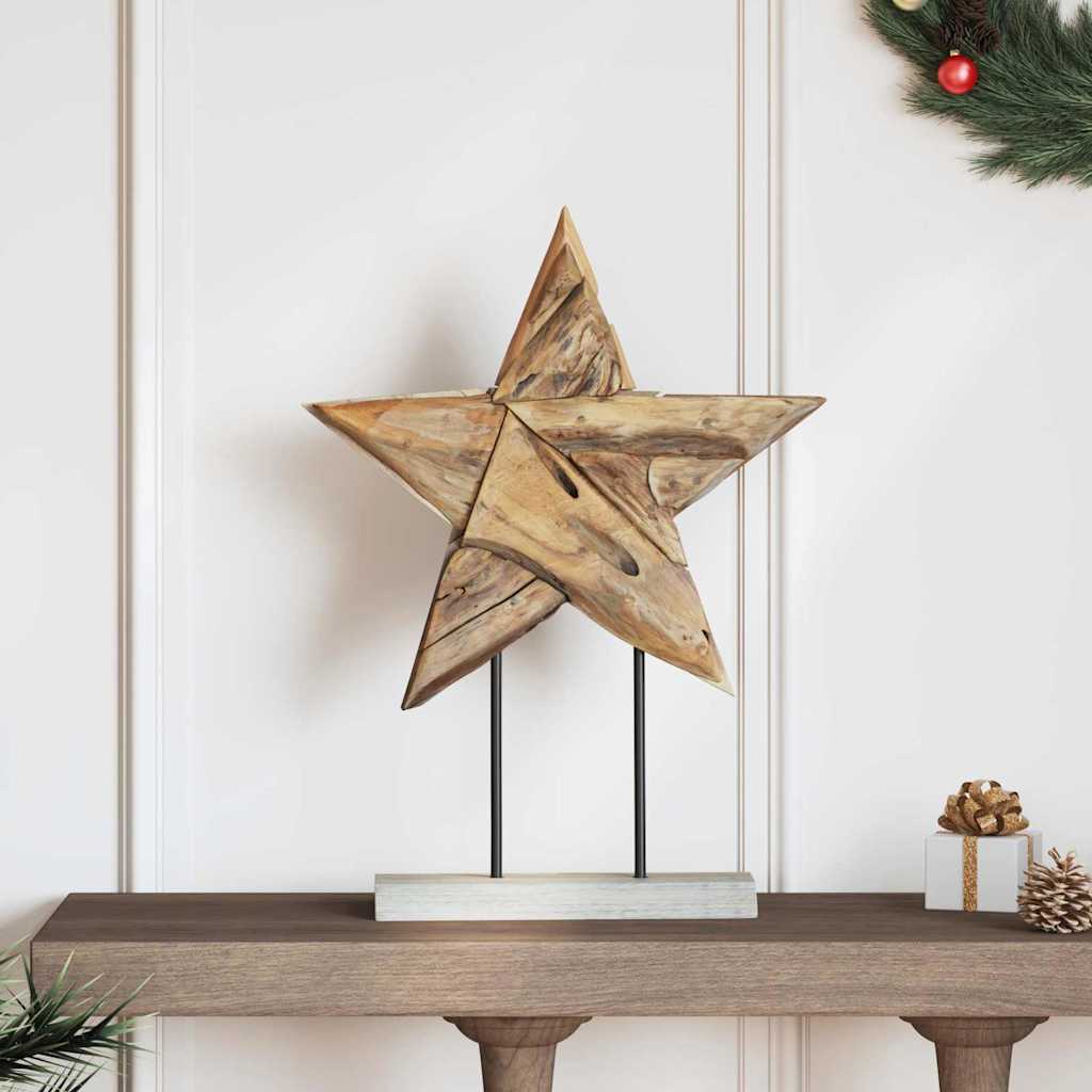 Poinsettia 45 x Solid Teak Wood   Poinsettia