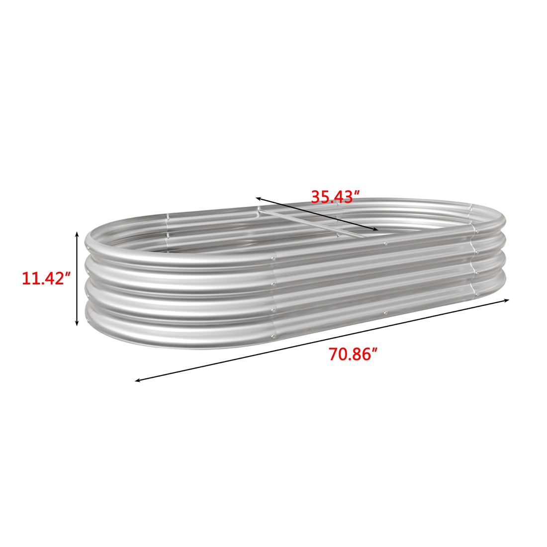 Oval Large Metal Raised Garden Bed For Plants, Vegetables, Flowers